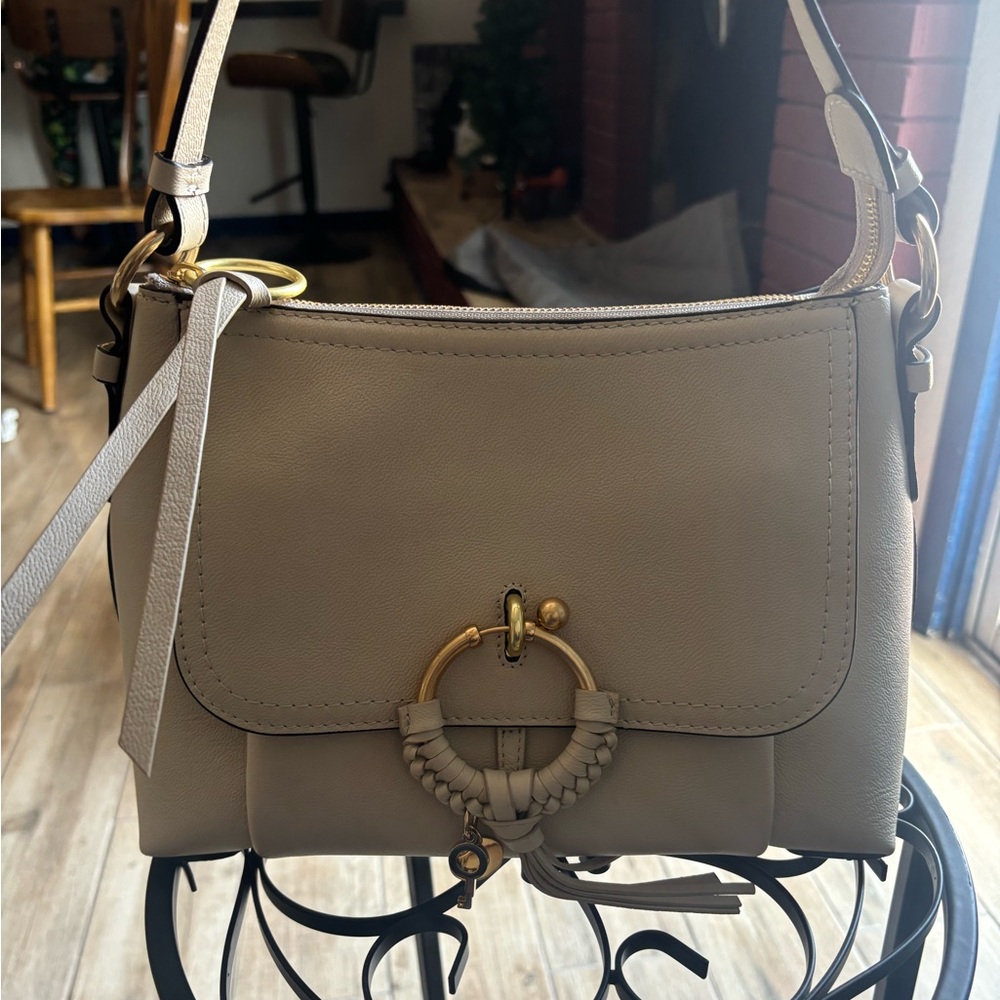 See By Chloe Beige Leather Shoulder Bag
